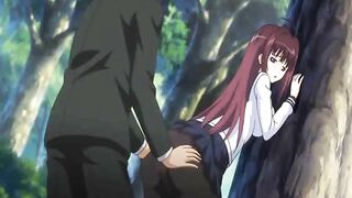 Anime Coed Gets Squeezed, Fucked in Forest with Big Tits and Wet Pussy