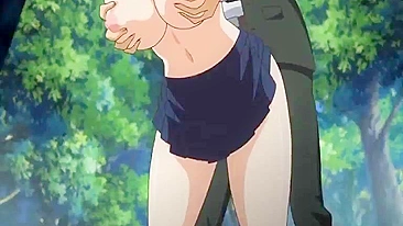 Anime Coed Gets Squeezed, Fucked in Forest with Big Tits and Wet Pussy