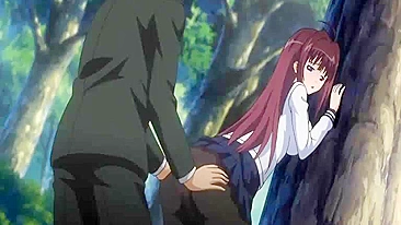 Anime Coed Gets Squeezed, Fucked in Forest with Big Tits and Wet Pussy