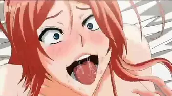 Pregnant hentai with big boobs gets hard fucked by a busty shemale