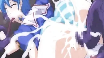 Tentacle Porn - Big-Boobed Anime Coed Gets All-Hole Poked