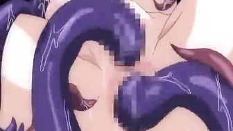 Tentacle Porn - Big-Boobed Anime Coed Gets All-Hole Poked