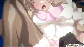 Busty Anime Coed Gets Brutal Fucking