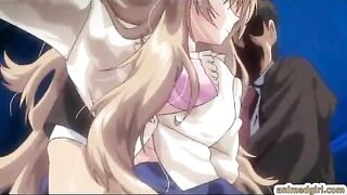 Busty Anime Coed Gets Brutal Fucking