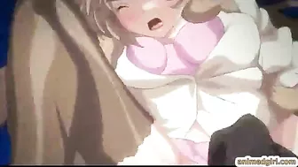 Busty Anime Coed Gets Brutal Fucking