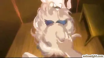 Anime Cutie in Swimsuit Gets Strap-on Fucked