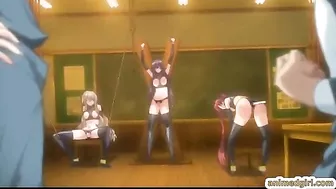 Anime Cutie in Swimsuit Gets Strap-on Fucked