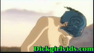 Shemale Deep Fucked Outdoors in Hentai Anime