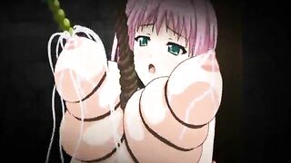 Rope Bondage and Bouncing Tits Squirting Milk in Anime