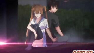 Japanese Coed Gets Facial Cumming from Busty Anime Tittyfuck