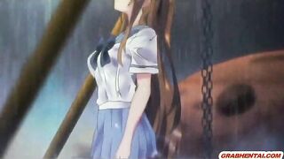 Japanese Coed Gets Facial Cumming from Busty Anime Tittyfuck
