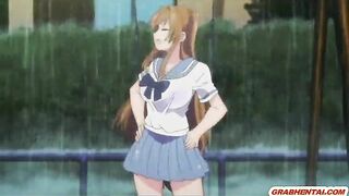 Japanese Coed Gets Facial Cumming from Busty Anime Tittyfuck