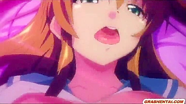 Japanese Coed Gets Facial Cumming from Busty Anime Tittyfuck