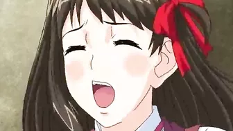 Japanese Anime Schoolgirl with Big Boobs Wet Pussy Poking