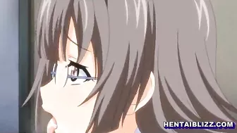 Busty Anime Coed Tittyfucks Wet Pussy with Finger