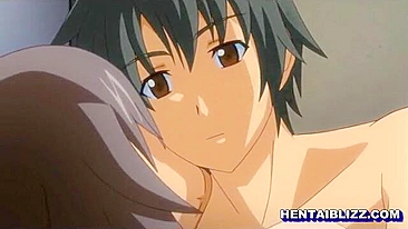 Busty Anime Coed Tittyfucks Wet Pussy with Finger