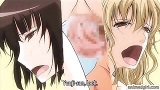 Busty Japanese Anime Vibrates Ass and Wet Pussy