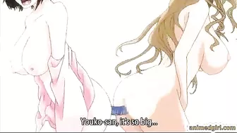 Busty Japanese Anime Vibrates Ass and Wet Pussy