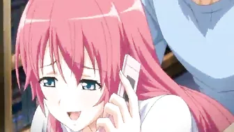 Busty Anime Coed Fucks in Library Amidst Phone Call