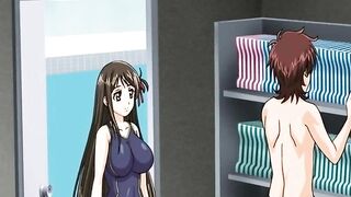 Hentai coed sees stiff cock - Exclusive hentai content featuring a college girl getting a glimpse of a hard penis.