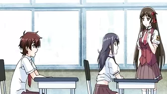 Hentai coed sees stiff cock - Exclusive hentai content featuring a college girl getting a glimpse of a hard penis.