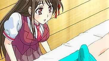 Hentai coed sees stiff cock - Exclusive hentai content featuring a college girl getting a glimpse of a hard penis.