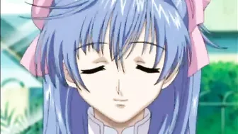 Anime Swimsuit Handjob with Big Boobs and Cock