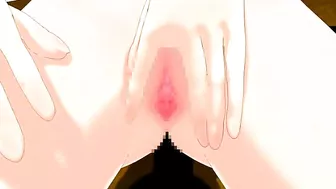 Hentai Shemale Riding and Cumming on Floor, Anime Toon