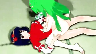 Hentai Shemale Riding and Cumming on Floor, Anime Toon