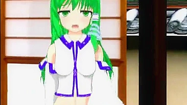 Hentai Shemale Riding and Cumming on Floor, Anime Toon