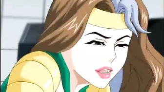 Cute Shemale Threesome Gangbang Orgy with Anime Toons