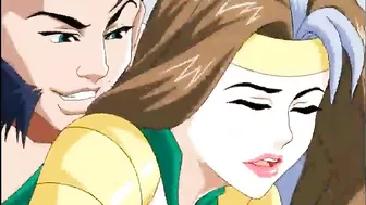 Cute Shemale Threesome Gangbang Orgy with Anime Toons