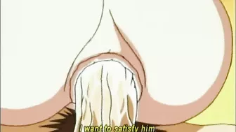 Bound and Blindfolded Hentai with Big Cock Sucking