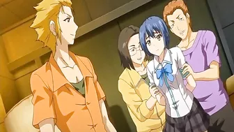 Japanese Foursome with Busty Hentai Sex