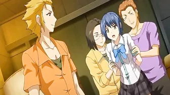 Japanese Foursome with Busty Hentai Sex