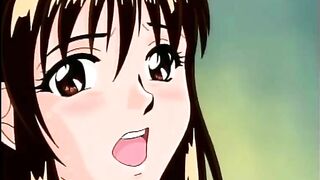 Bound hentai teases her clit and tits with fingers