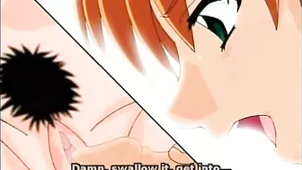 Bound hentai teases her clit and tits with fingers