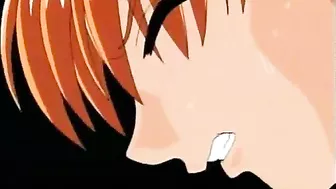 Bound hentai teases her clit and tits with fingers