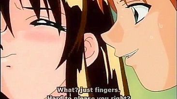 Bound hentai teases her clit and tits with fingers