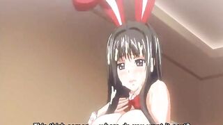 Japanese Bunny with Big Boobs Gets Footjob & Cum All Over Body