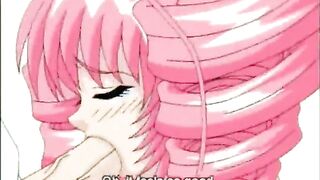 Redhead hentai coed with big tits fucked from behind by big dick, redhead, hentai, coed, big tits