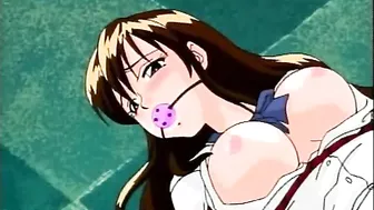 Bound and Gagged Anime Co-Ed Gets Vibrated Wet Pussy
