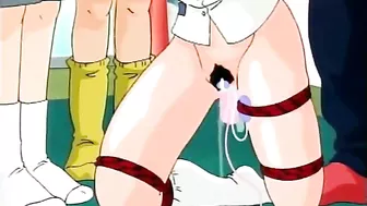 Bound and Gagged Anime Co-Ed Gets Vibrated Wet Pussy