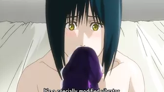 Busty Japanese Plugs Vibrator in Her Ass - Hentai