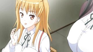 Japanese Hentai Sucks Monster Cock and Gets Poked from Behind by Monster