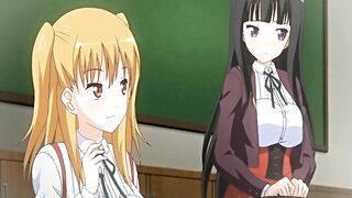 Japanese Hentai Sucks Monster Cock and Gets Poked from Behind by Monster