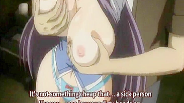Hentai Schoolgirl Squeezes Big Tits in Bondage