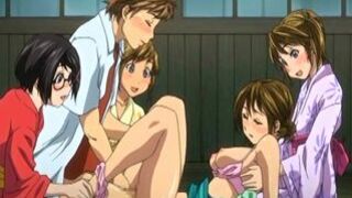 Japanese Cuties' Group Sex and Creampie Orgy