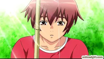 Shemale Hentai Self-Masturbates Outdoors