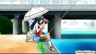 Shemale Hentai Self-Masturbates Outdoors